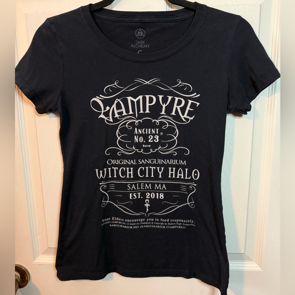 Dark Alchemy Black T-shirt Vampyre Witch City Halo Salem MA - Small